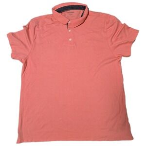 Calvin Klein Liquid Touch Polo Shirt Mens Large L Casual Soft Coral (C)